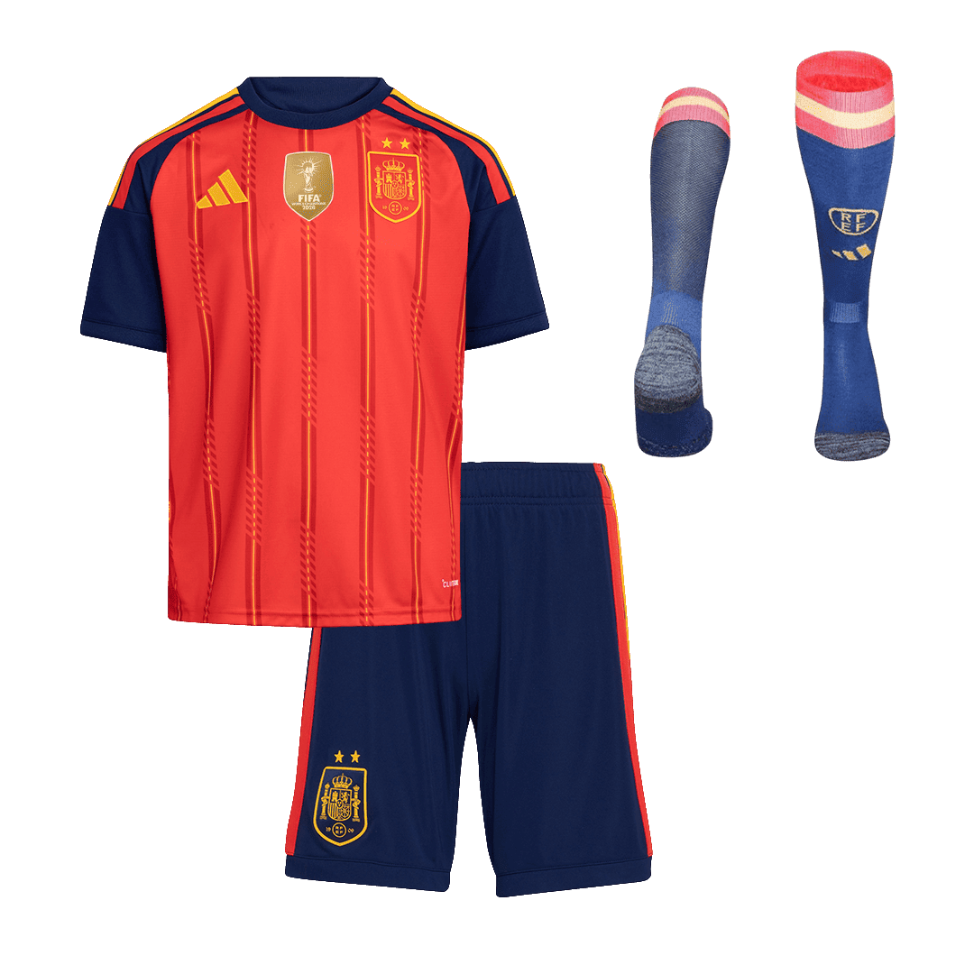 Spain Infantil 
 Casa Copa do Mundo World Cup Futebol Camisa Conjunto (Camisa+Shorts+Meias) 2026 Vermelho