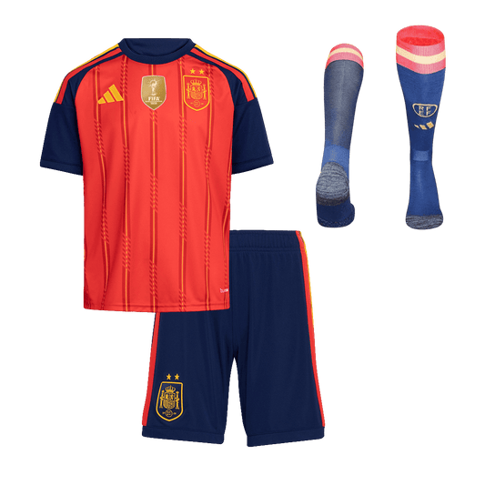Spain Infantil 
 Casa Copa do Mundo World Cup Futebol Camisa Conjunto (Camisa+Shorts+Meias) 2026 Vermelho