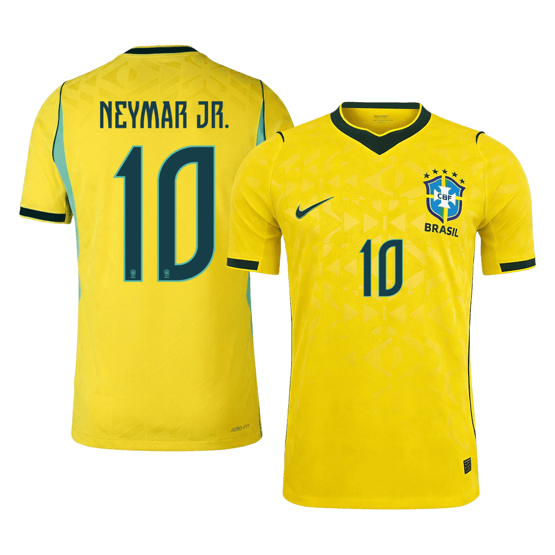 Versão do Jogador NEYMAR JR. #10 Brasil Casa Copa do Mundo Futebol Camisas 2026 Amarelo