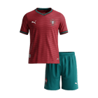 Portugal Infantil  Casa Copa do Mundo Futebol Camisa Conjunto (Camisa+Shorts) 2026 Vermelho