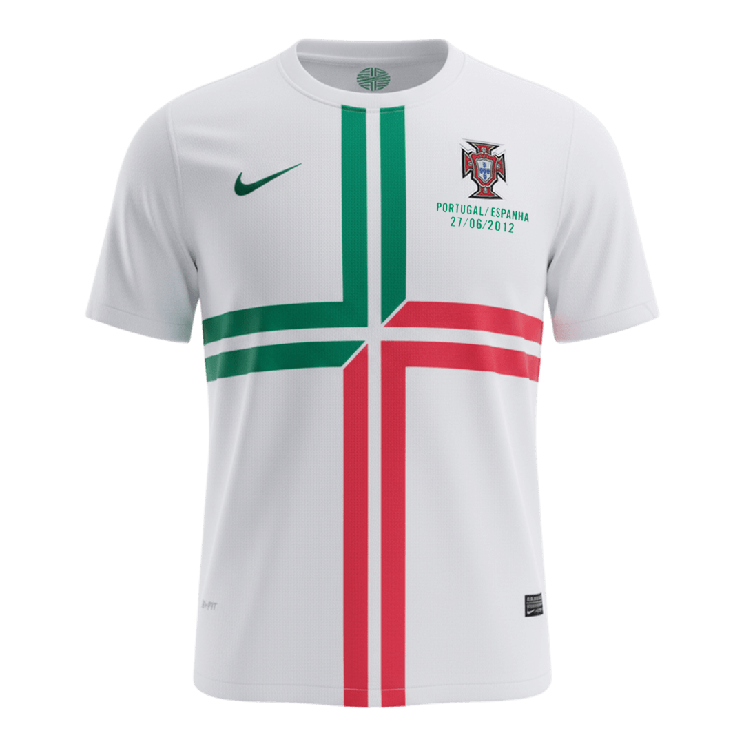 Retrô Portugal Fora Camisa 2012 Branco camisola de futebol 2025/26