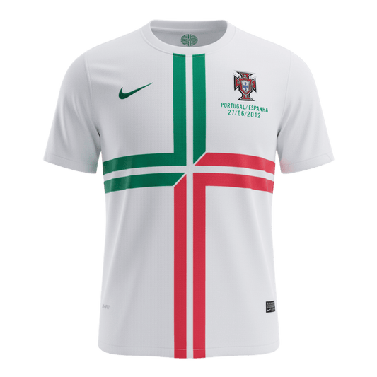 Retrô Portugal Fora Camisa 2012 Branco camisola de futebol 2025/26
