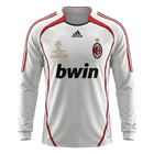 Retrô AC Milan Fora Manga Longa Camisa 2006/07 Branco