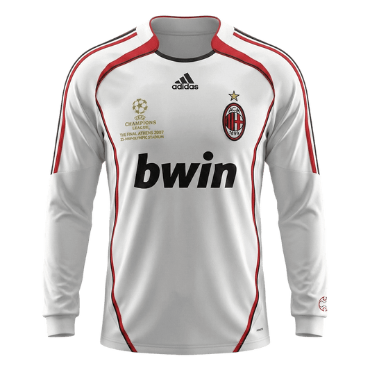 Retrô AC Milan Fora Manga Longa Camisa 2006/07 Branco camisola de futebol 2025/26