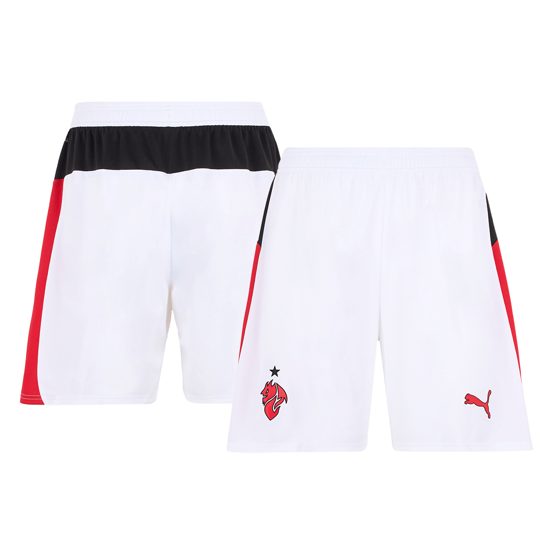 AC Milan Fora Camisa Conjunto(Camisa+Calções+Meias) 2025/26 Branco