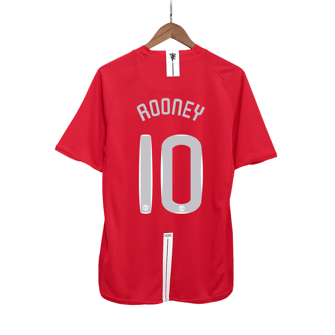 ROONEY #10 Manchester United Retro Jersey Home Camisola de futebol 2007/08 - Final da UCL 2025/26