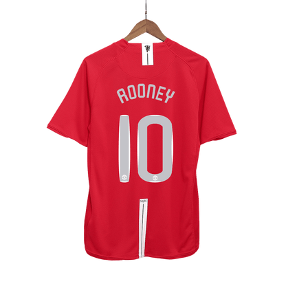 ROONEY #10 Manchester United Retro Jersey Home Camisola de futebol 2007/08 - Final da UCL 2025/26