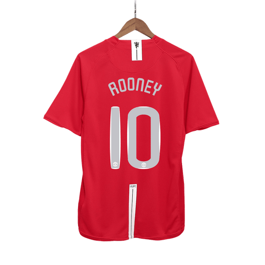 ROONEY #10 Manchester United Retro Jersey Home Camisola de futebol 2007/08 - Final da UCL 2025/26