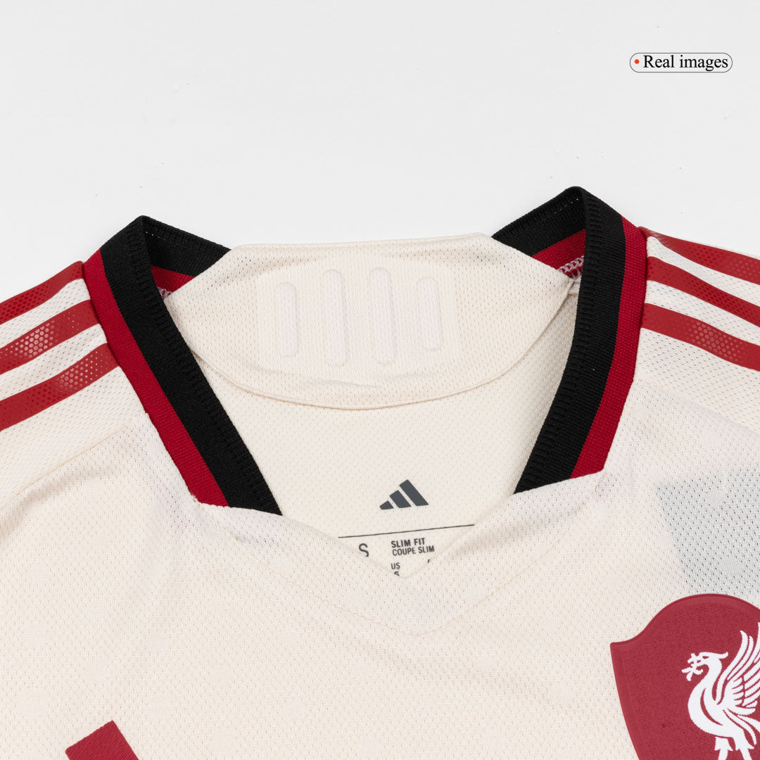 Jogador SZOBOSZLAI #8 Liverpool Fora Futebol Camisas 2025/26 Branco
