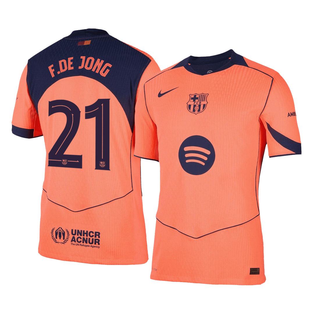 Jogadoras F.DE JONG #21 Barcelona Fora Terceira UCL Futebol Camisas 2025/26 camisola de futebol