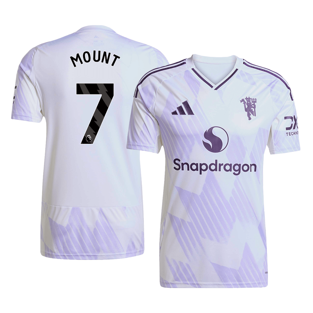 MOUNT #7 Manchester United Fora Camisa 2025/26 Branco camisola de futebol