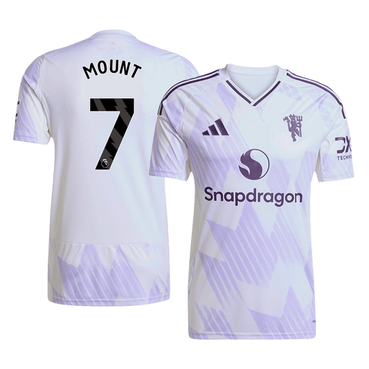 MOUNT #7 Manchester United Fora Camisa 2025/26 Branco camisola de futebol