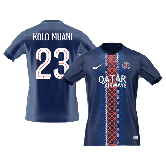 【Super Qualidade】KOLO MUANI #23 PSG
 Casa Futebol Camisa 2025/26 Marinha camisola de futebol