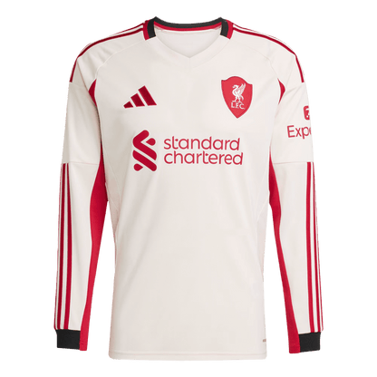 Liverpool Fora Manga comprida 2025/26 Branco camisola de futebol