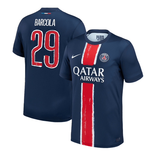 BARCOLA #29 PSG Casa Camisa Marinha - UCL camisola de futebol 2025/26