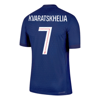 Jogador KVARATSKHELIA #7 PSG Casa Futebol Camisas 2025/26 Marinha
