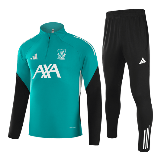 Liverpool Infantil Zíper Moletom Conjunto (Top+Pants) 2025/26 Verde camisola de futebol