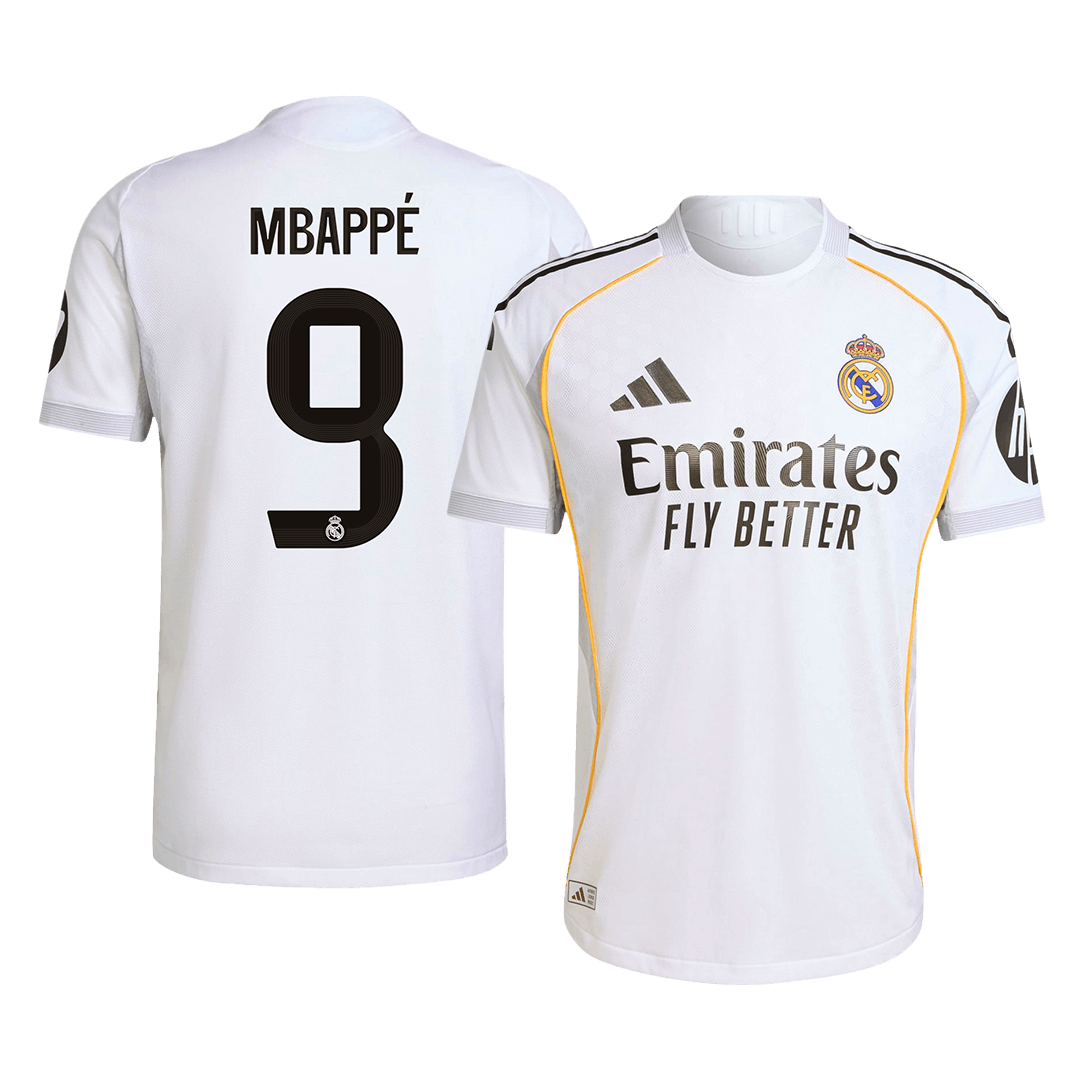 Jogador MBAPPÉ #9 Real Madrid Casa Futebol Camisas 2025/26 Branco camisola de futebol