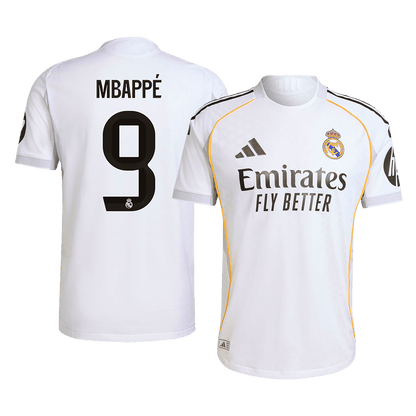 Jogador MBAPPÉ #9 Real Madrid Casa Futebol Camisas 2025/26 Branco camisola de futebol