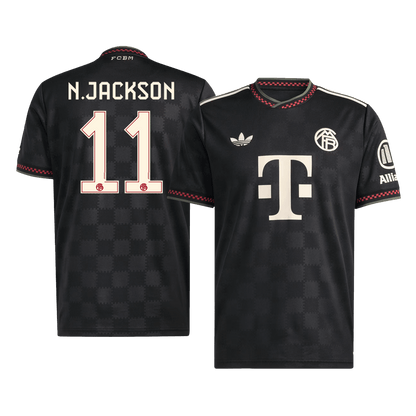 N.JACKSON #11 Bayern Munich Fora Terceira Camisa 2025/26 Preto camisola de futebol