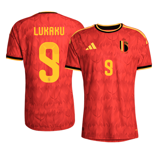 Versão do Jogador LUKAKU #9 Bélgica Casa Copa do Mundo Futebol Camisas 2026 Vermelho