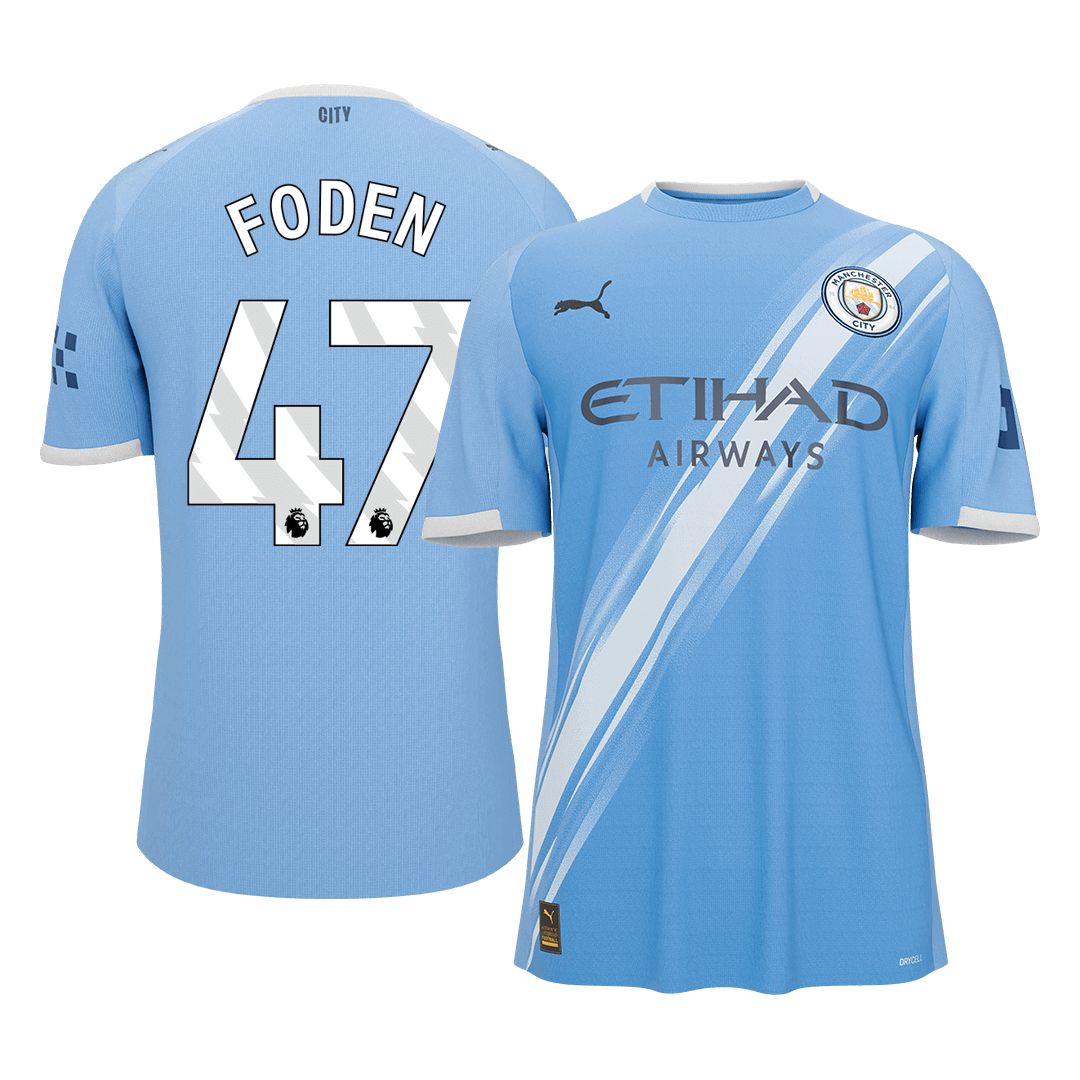 【Super Qualidade】FODEN #47 Manchester City
 Casa Futebol Camisa 2025/26 Azul camisola de futebol