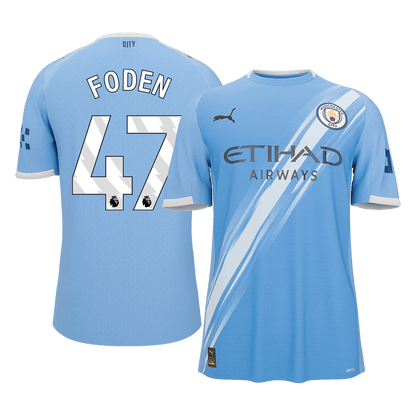 【Super Qualidade】FODEN #47 Manchester City
 Casa Futebol Camisa 2025/26 Azul camisola de futebol