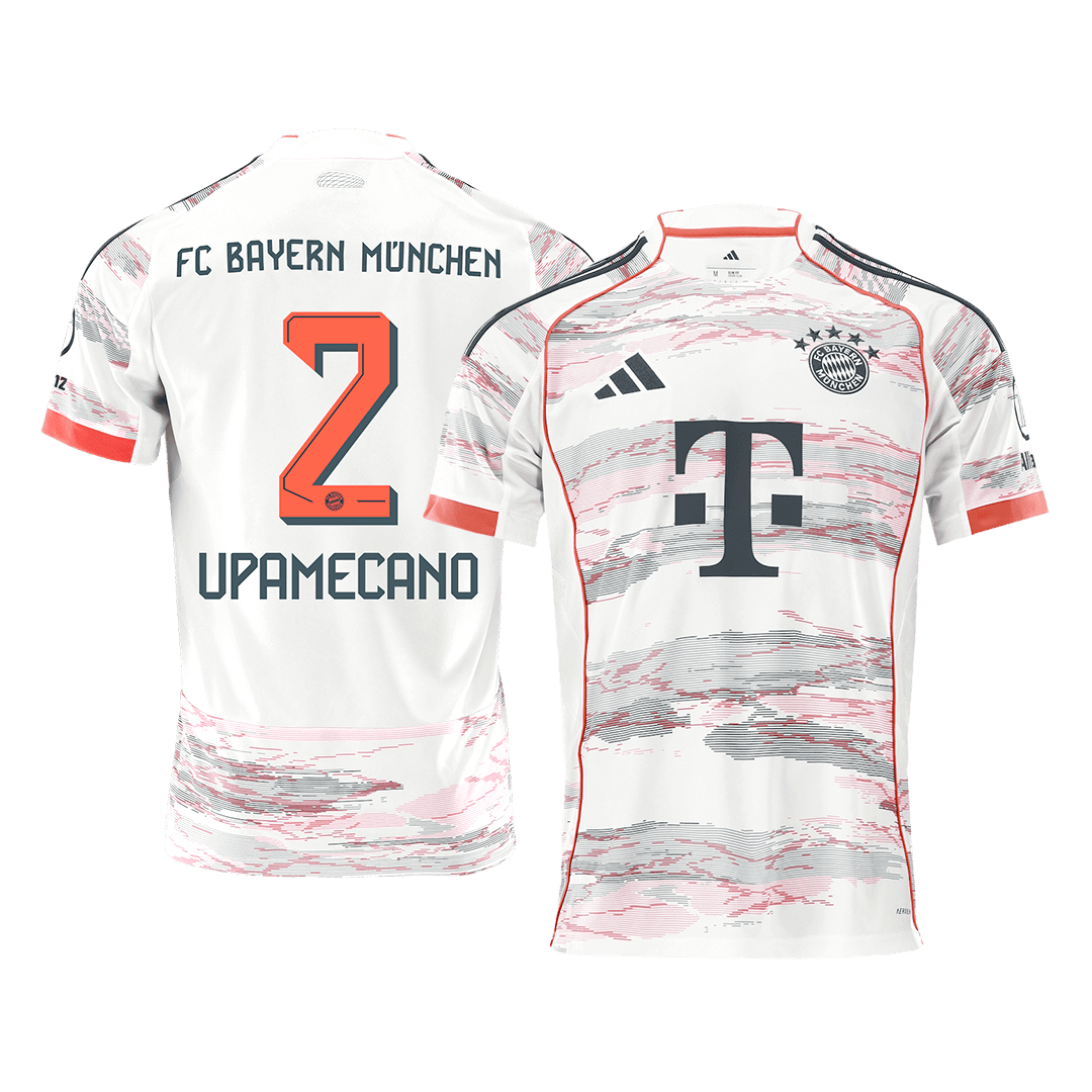UPAMECANO #2 Bayern Munich Fora Camisa 2025/26 Branco camisola de futebol