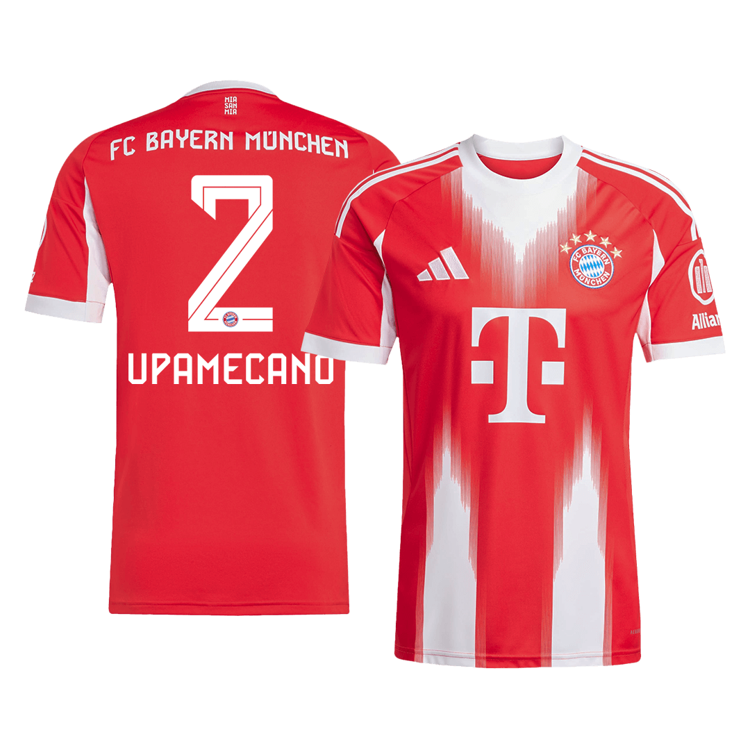 UPAMECANO #2 Bayern Munich Casa Camisa 2025/26 Vermelho camisola de futebol