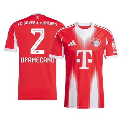 UPAMECANO #2 Bayern Munich Casa Camisa 2025/26 Vermelho camisola de futebol