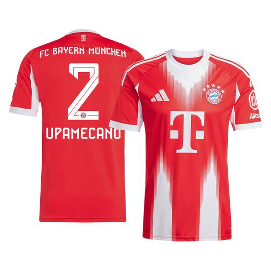 UPAMECANO #2 Bayern Munich Casa Camisa 2025/26 Vermelho camisola de futebol