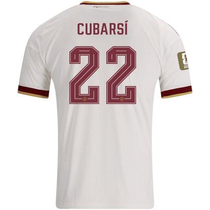Versão do Jogador CUBARSÍ #22 Spain Fora Copa do Mundo Futebol Camisas 2026 Branco