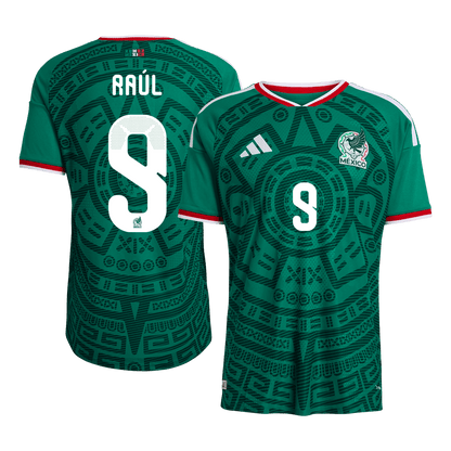 Versão do Jogador Raúl #9 Mexico Casa World Cup Futebol Camisas 2026 Verde camisola de futebol