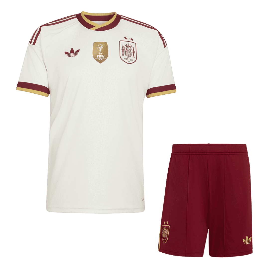Spain Infantil 
 Fora Copa do Mundo World Cup Futebol Camisa 2026 Branco