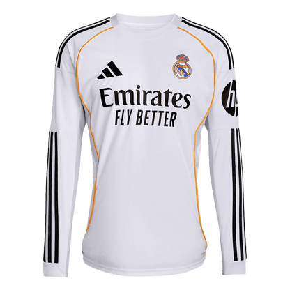 Real Madrid Home Long Sleeve Soccer Jersey 2025/26 White