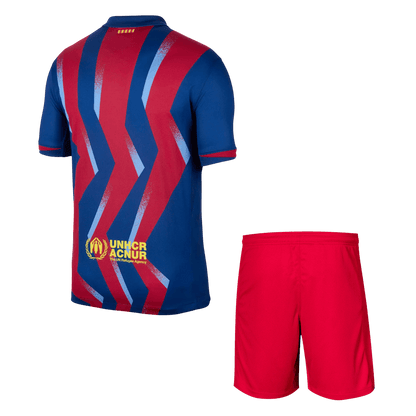 Barcelona Quarta Camisa Conjunto(Camisa+Calções) 2025/26 Vermelho&Azul