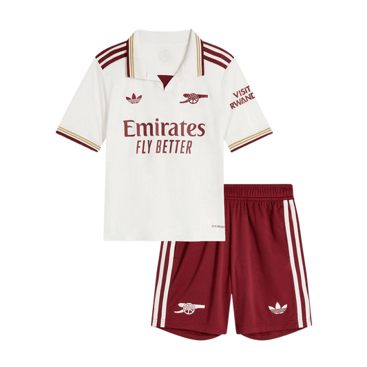Arsenal Infantil Fora Terceira 2025/26 Branco camisola de futebol