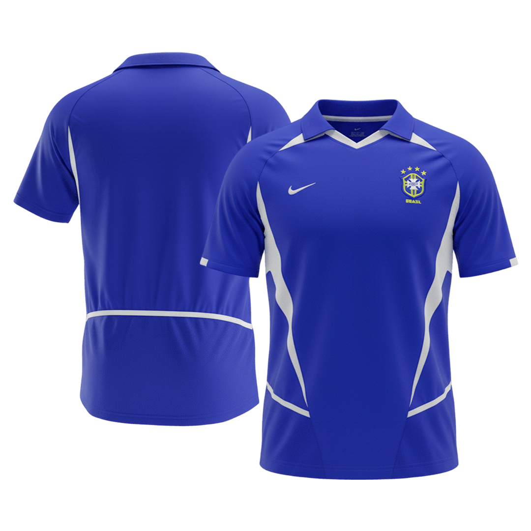Retrô Brasil Fora Camisa 2002 Azul