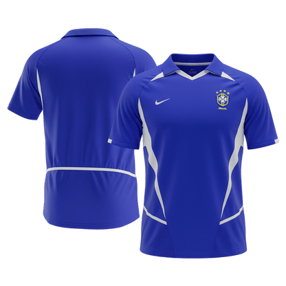 Retrô Brasil Fora Camisa 2002 Azul