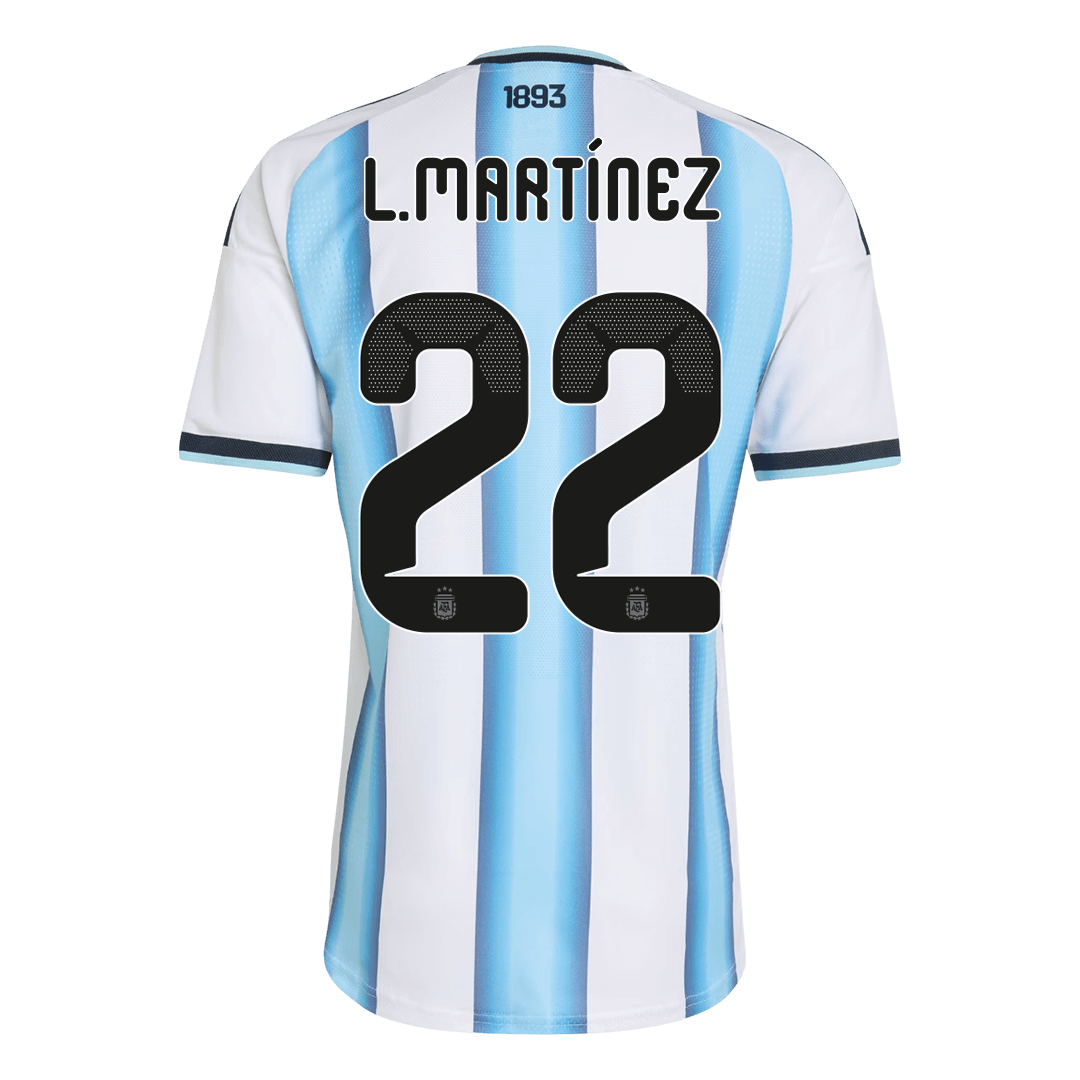 Versão do Jogador L.MARTÍNEZ #22 Argentina Casa Copa do Mundo Futebol Camisas 2026 - camisola de futebol para