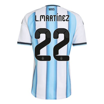 Versão do Jogador L.MARTÍNEZ #22 Argentina Casa Copa do Mundo Futebol Camisas 2026 - camisola de futebol para