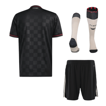 Bayern Munich Fora Terceira Camisa Conjunto(Camisa+Calções+Meias) 2025/26 Preto