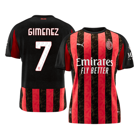 GIMENEZ #7 AC Milan Casa Camisa 2025/26 camisola de futebol
