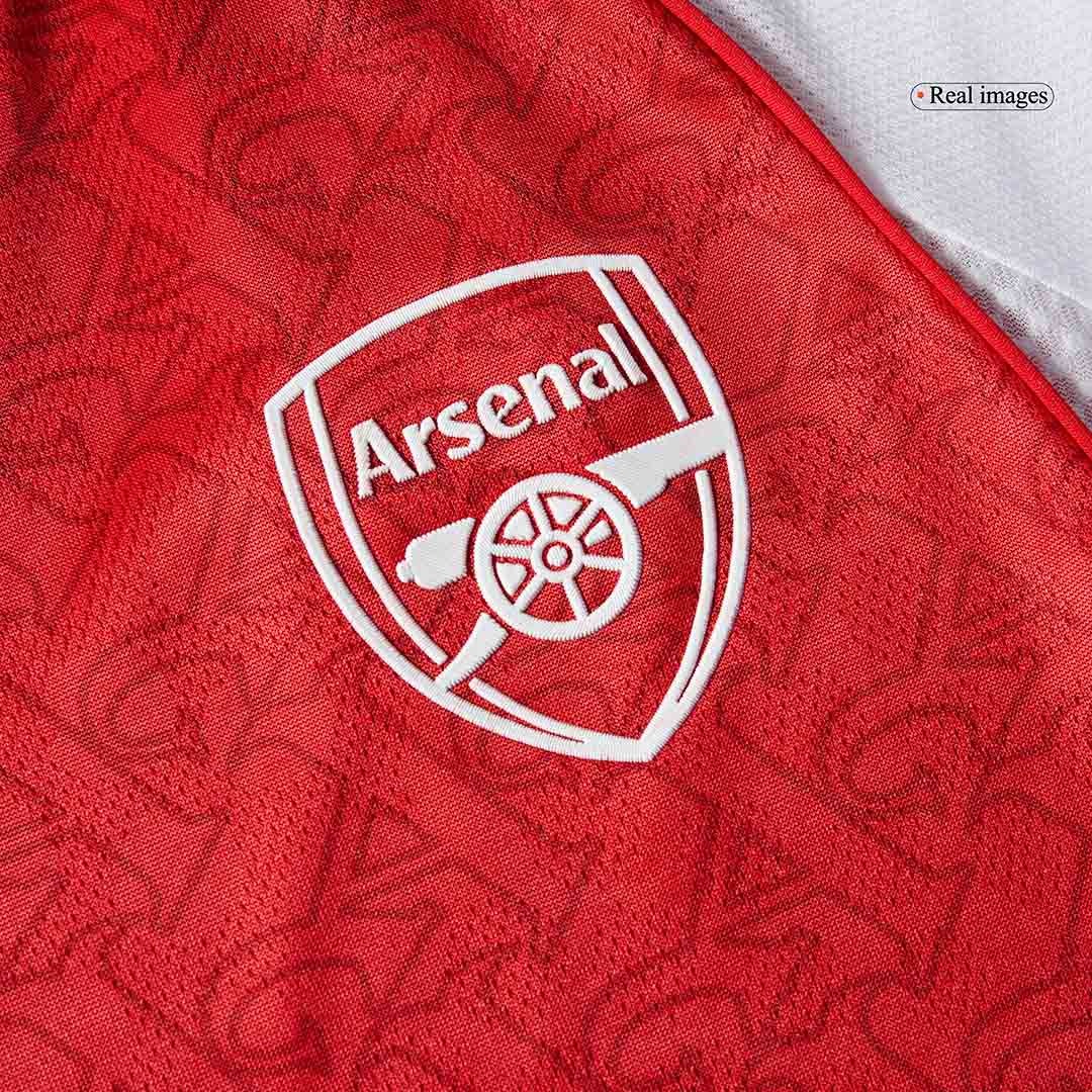 Jogador SALIBA #2 Arsenal Casa Futebol Camisas 2025/26 Vermelho