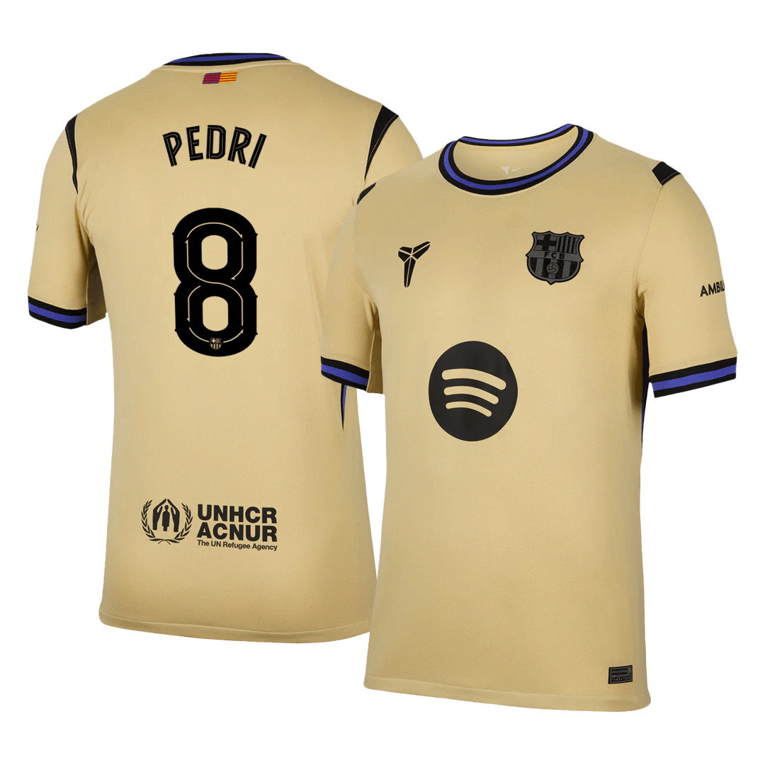 PEDRI #8 Barcelona Fora Camisa 2025/26- Amarelo - UCL camisola de futebol