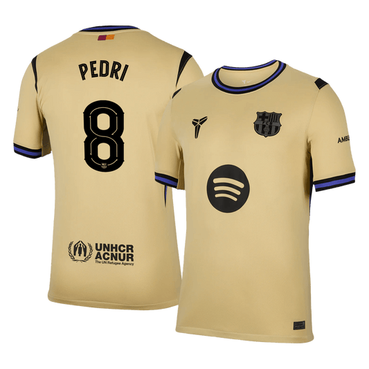 PEDRI #8 Barcelona Fora Camisa 2025/26- Amarelo - UCL camisola de futebol