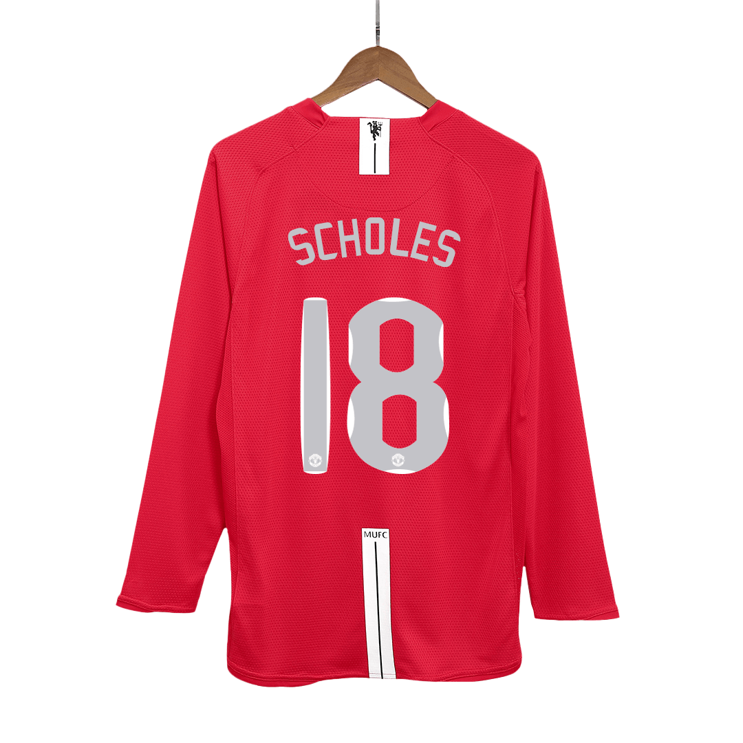 Camisola de futebol retro SCHOLES #18 Manchester United 2007/08 - Final da UCL 2025/26