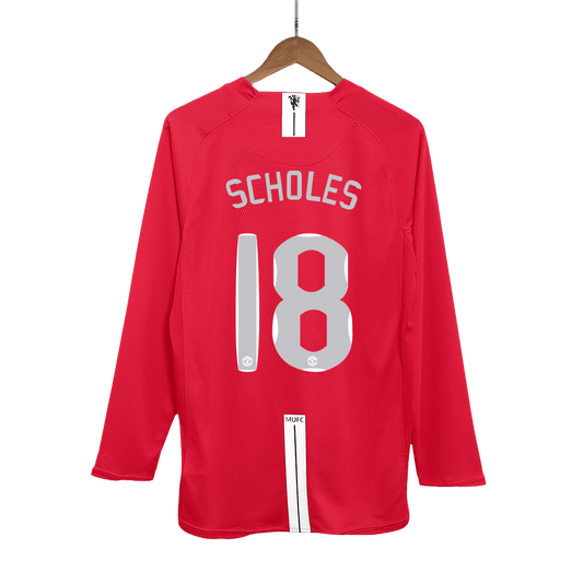 Camisola de futebol retro SCHOLES #18 Manchester United 2007/08 - Final da UCL 2025/26