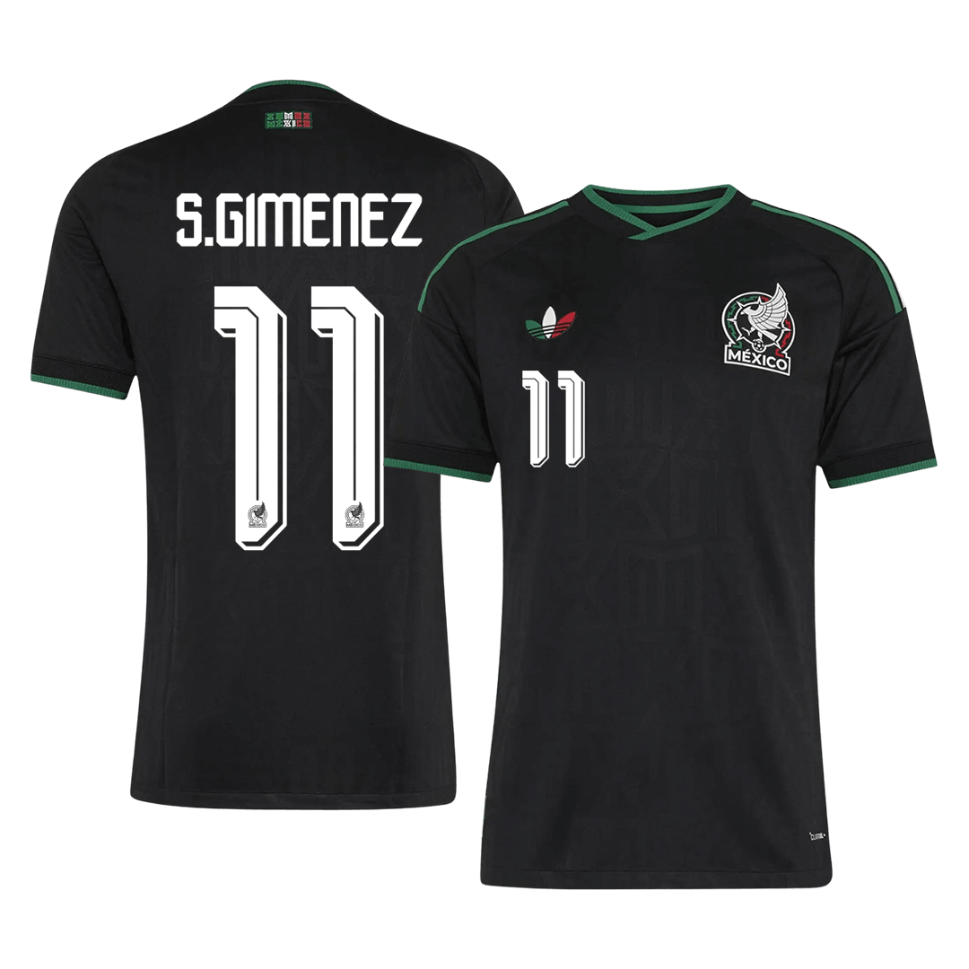 Versão do Jogador S.GIMENEZ #11 México Terceira Copa do Mundo Futebol Camisas 2026 Preto