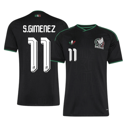 Versão do Jogador S.GIMENEZ #11 México Terceira Copa do Mundo Futebol Camisas 2026 Preto